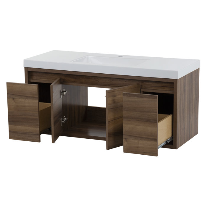 Mercury Row® Altenburg 48.5'' Wall Mounted Single Bathroom Vanity with